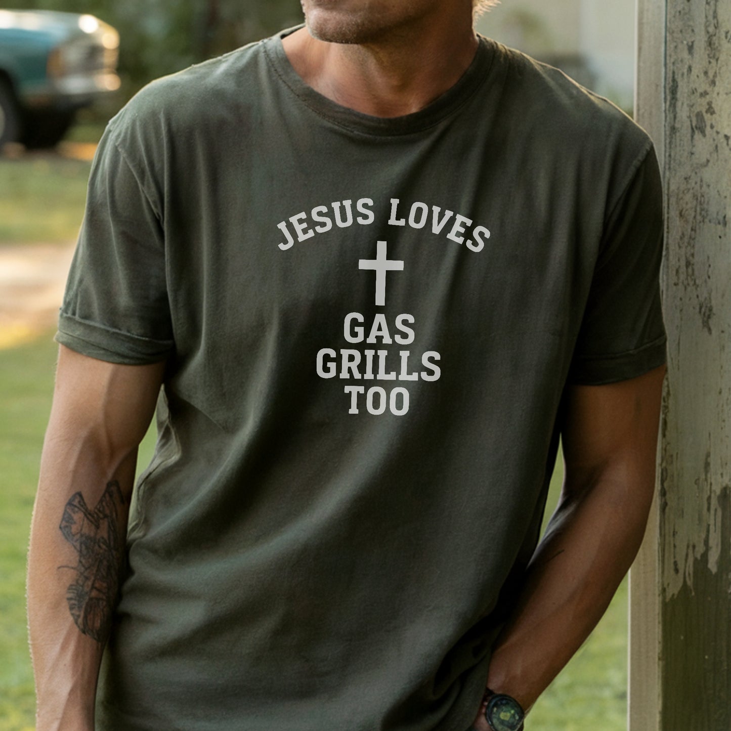 Jesus Loves Gas Grills - Premium Tee