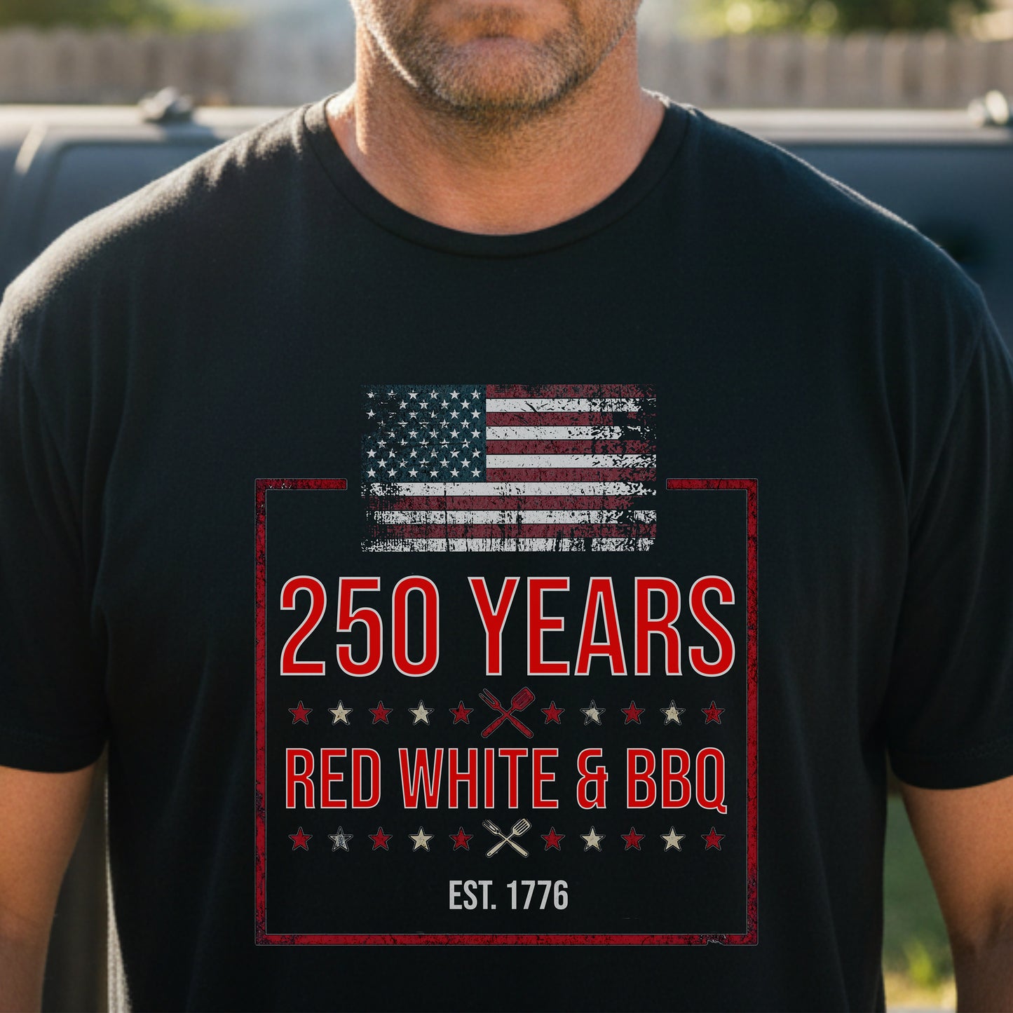 Red White BBQ Tee