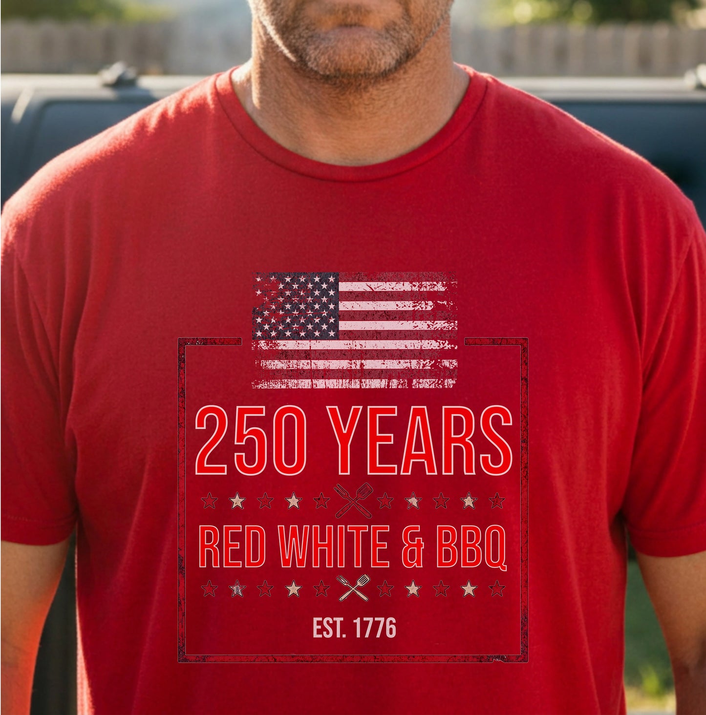 Red White BBQ Tee