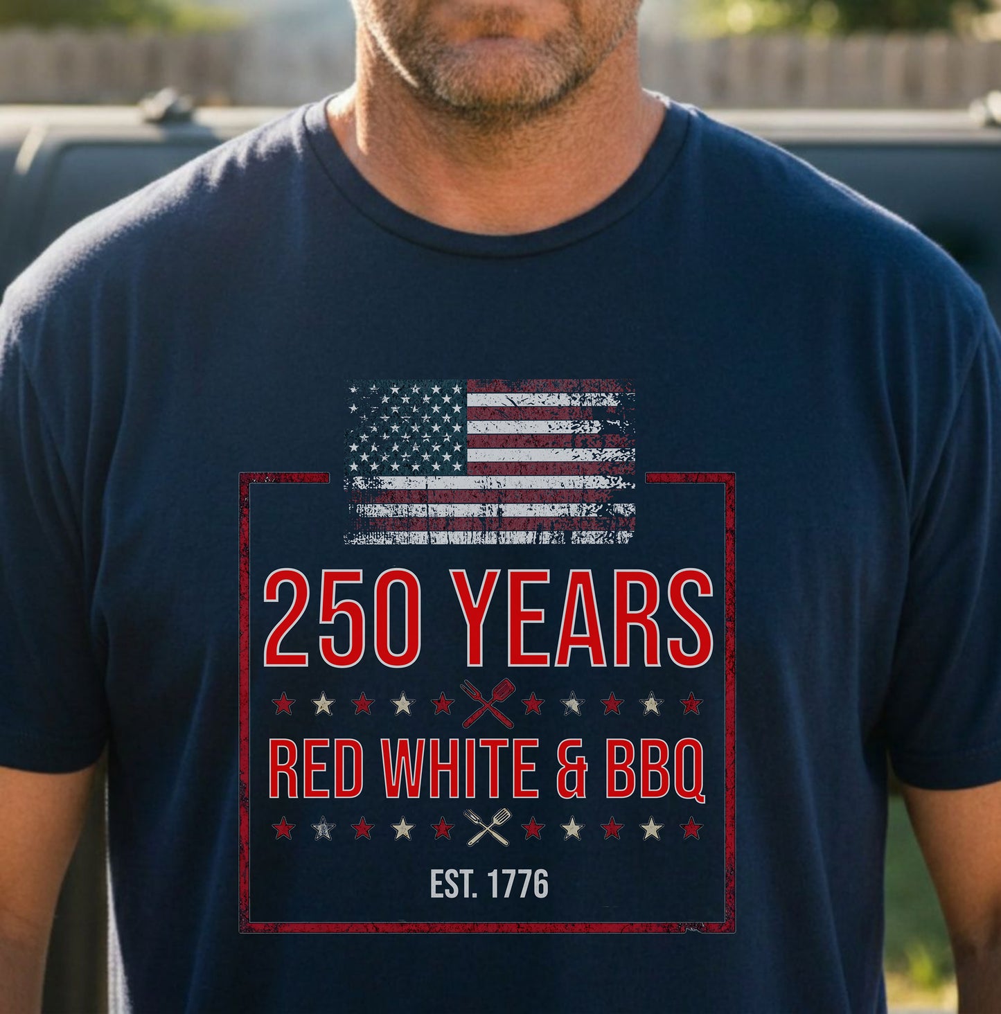 Red White BBQ Tee