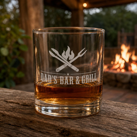 Engraved Whiskey Rocks Glass - 10 oz